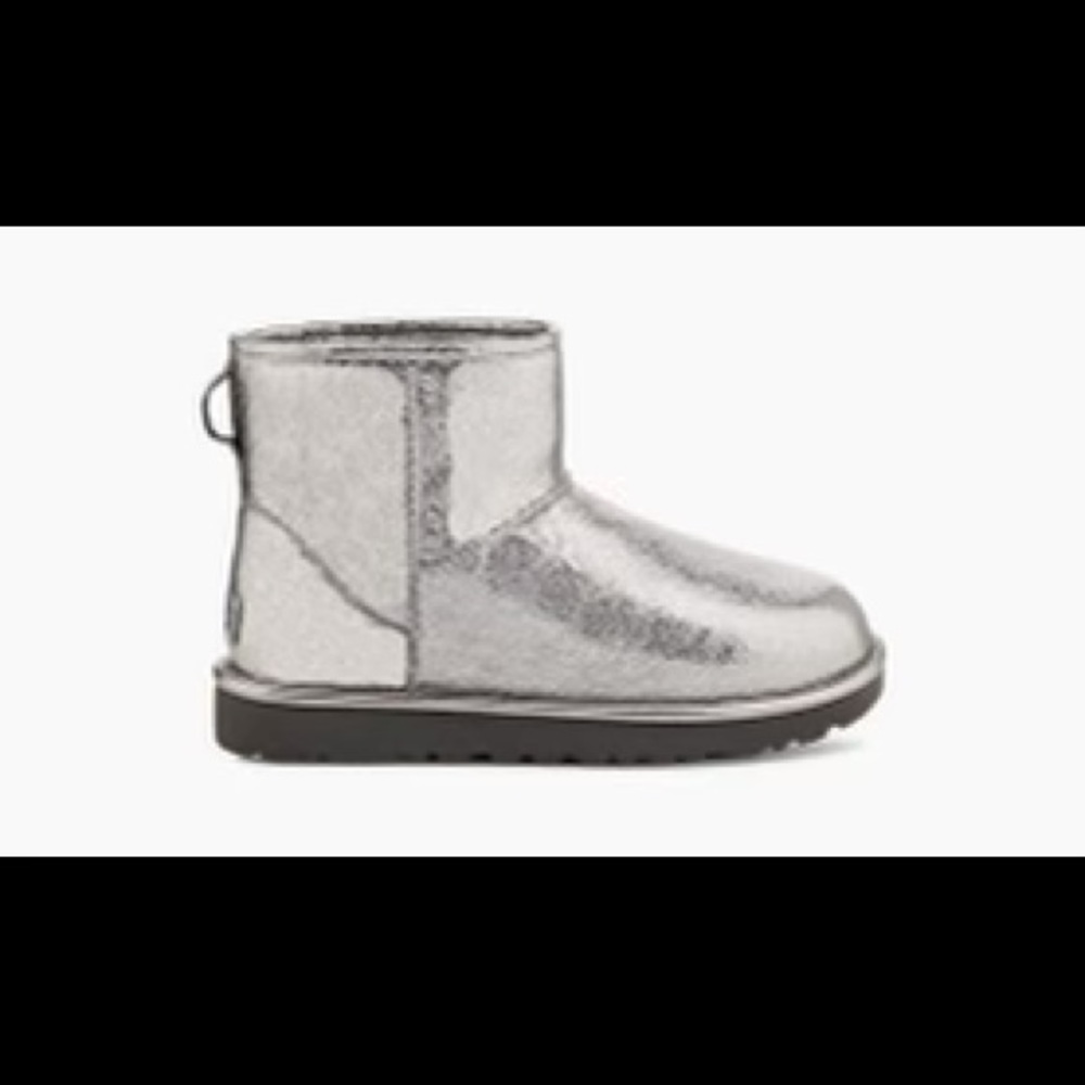 UGG Women's Classic Mini Metallic Sparkle Gun Metal Winter Boots Size 6 … - Picture 8 of 11